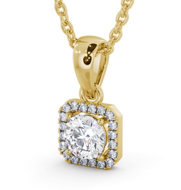 Halo Round Diamond Pendant 18K Yellow Gold - Chanice PNT177_YG_THUMB1