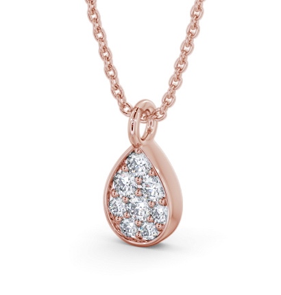 Pear Style Diamond Cluster Pendant 18K Rose Gold PNT181_RG_THUMB1