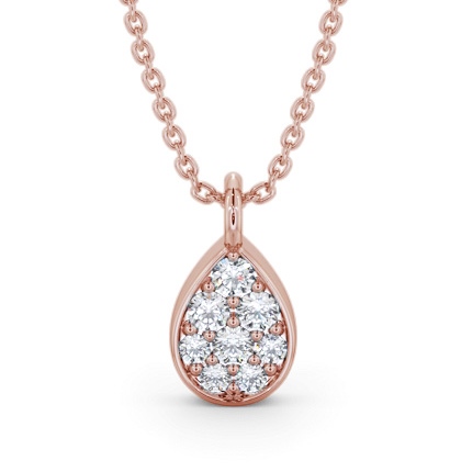  Pear Style Diamond Pendant 9K Rose Gold - Hawkin PNT181_RG_THUMB2 