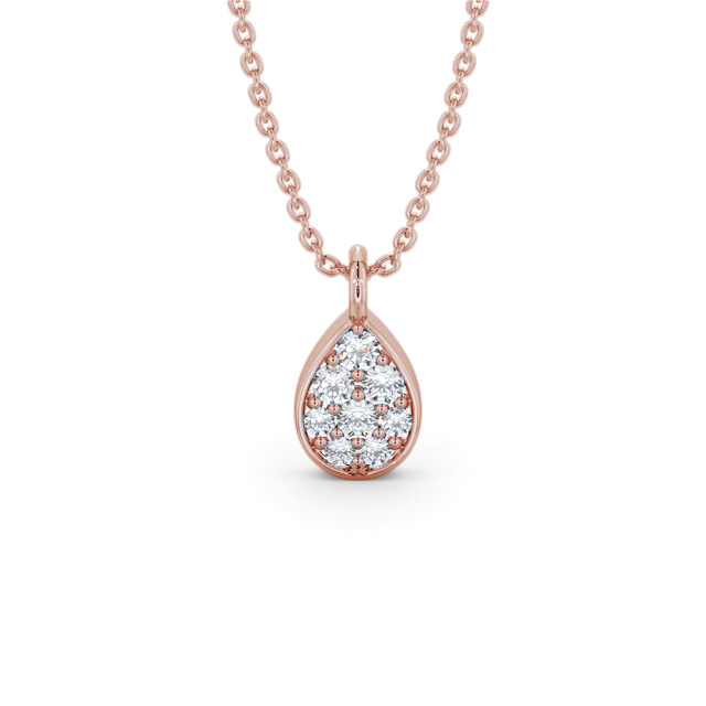 Pear Style Diamond Pendant 9K Rose Gold - Hawkin PNT181_RG_UP