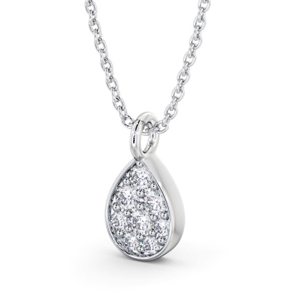  Pear Style Diamond Pendant 18K White Gold - Hawkin PNT181_WG_THUMB1 