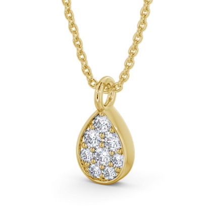 Pear Style Diamond Cluster Pendant 9K Yellow Gold PNT181_YG_THUMB1 