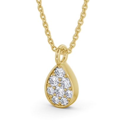 Pear Style Diamond Cluster Pendant 18K Yellow Gold PNT181_YG_THUMB1 