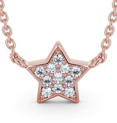 Star Style Diamond Cluster Pendant 9K Rose Gold PNT182_RG_THUMB2 