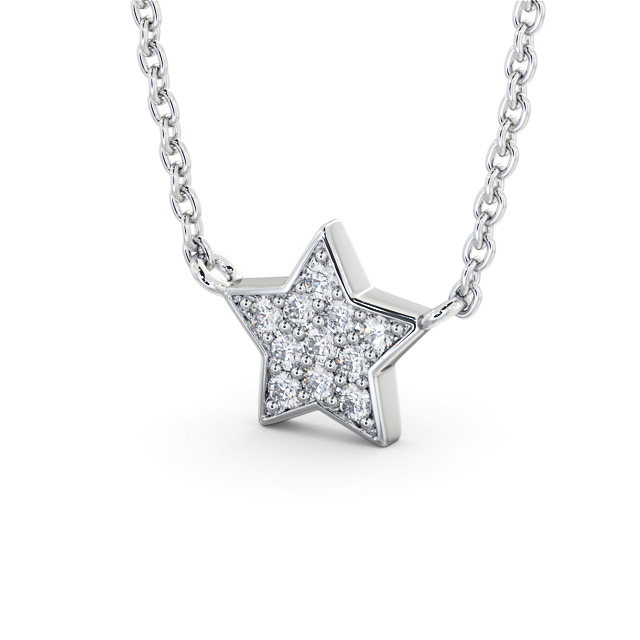 Star Style Diamond Pendant 18K White Gold - Rosina | Angelic Diamonds