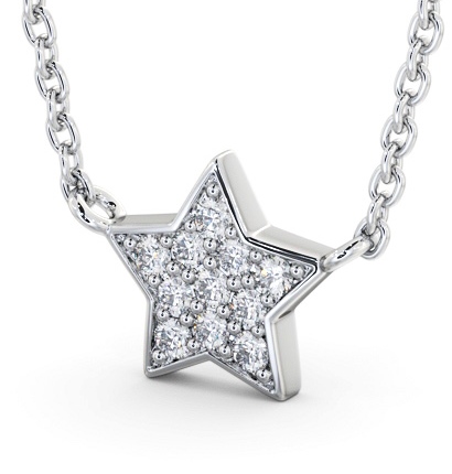 Star Style Diamond Cluster Pendant 18K White Gold PNT182_WG_THUMB1