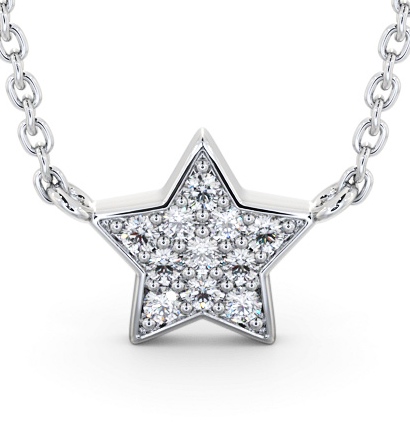  Star Style Diamond Pendant 18K White Gold - Rosina PNT182_WG_THUMB2 