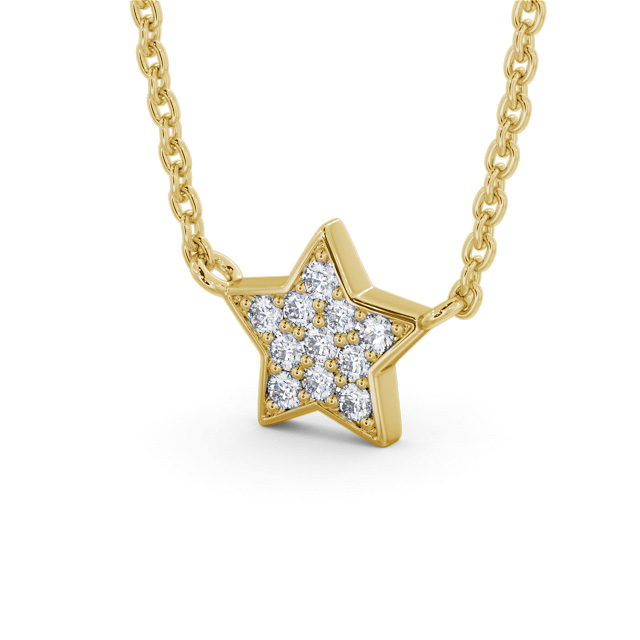 Star Style Diamond Pendant 9K Yellow Gold - Rosina PNT182_YG_SIDE