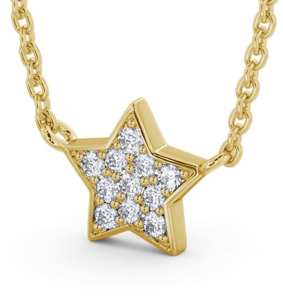 Star Style Diamond Cluster Pendant 18K Yellow Gold PNT182_YG_THUMB1 