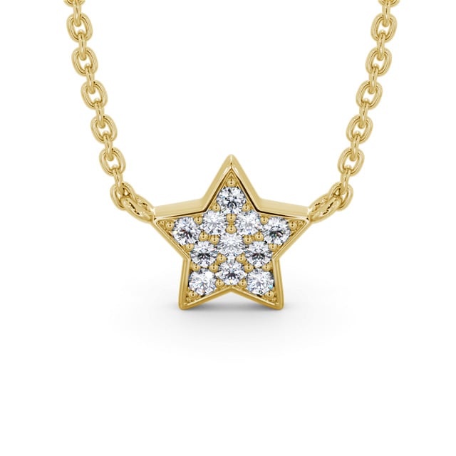 Star Style Diamond Pendant 18K Yellow Gold - Rosina PNT182_YG_UP