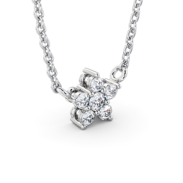 Star Style Diamond Pendant 18K White Gold - Dolan PNT183_WG_FLAT
