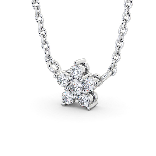 Star Style Diamond Pendant 18K White Gold - Dolan PNT183_WG_SIDE