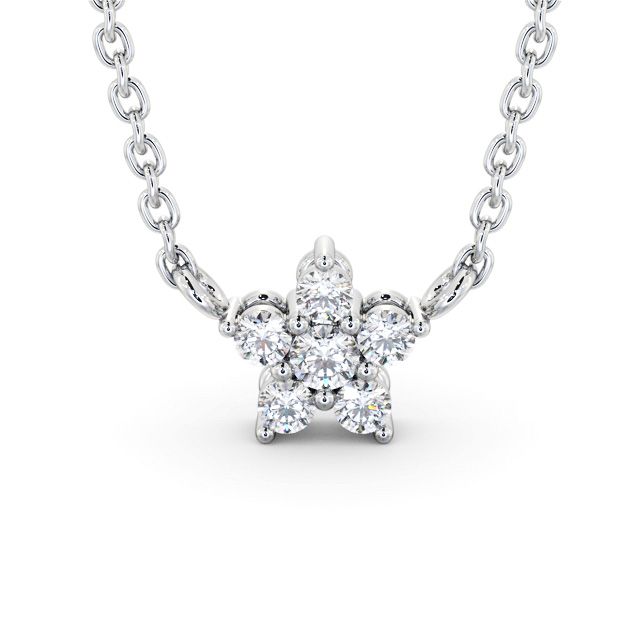 Star Style Diamond Pendant 18K White Gold - Dolan PNT183_WG_UP