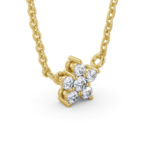 Star Style Diamond Pendant 9K Yellow Gold - Dolan PNT183_YG_FLAT