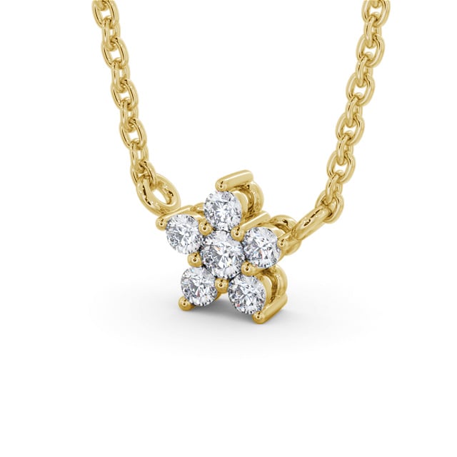 Star Style Diamond Pendant 9K Yellow Gold - Dolan PNT183_YG_SIDE