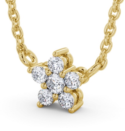 Star Style Five Diamond Pendant 18K Yellow Gold PNT183_YG_THUMB1