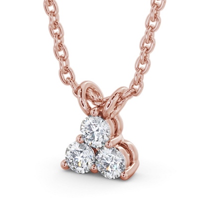 Triangle Style Three Diamond Pendant 18K Rose Gold PNT184_RG_THUMB1