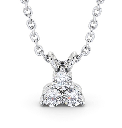  Triangle Style Diamond Pendant 9K White Gold - Aleena PNT184_WG_THUMB2 