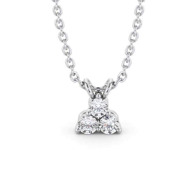 Triangle Style Diamond Pendant 18K White Gold - Aleena PNT184_WG_UP