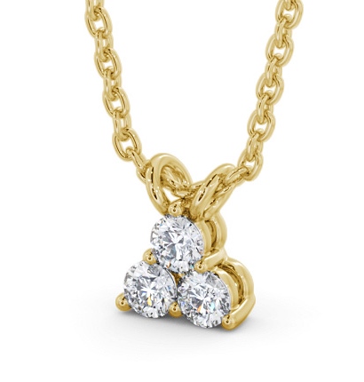 Triangle Style Three Diamond Pendant 9K Yellow Gold PNT184_YG_THUMB1