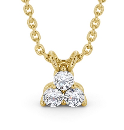  Triangle Style Diamond Pendant 9K Yellow Gold - Aleena PNT184_YG_THUMB2 