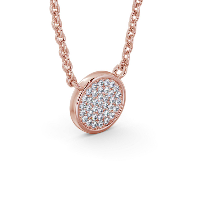 Circle Style Diamond Pendant 18K Rose Gold - Kinlet PNT185_RG_FLAT