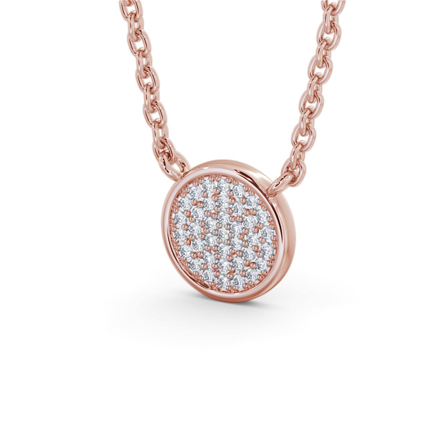 Circle Style Diamond Pendant 18K Rose Gold - Kinlet PNT185_RG_SIDE