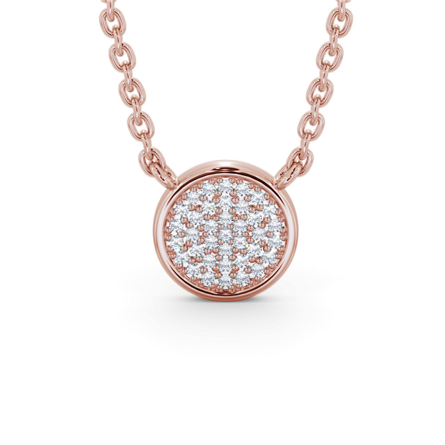 Circle Style Diamond Pendant 18K Rose Gold - Kinlet PNT185_RG_UP
