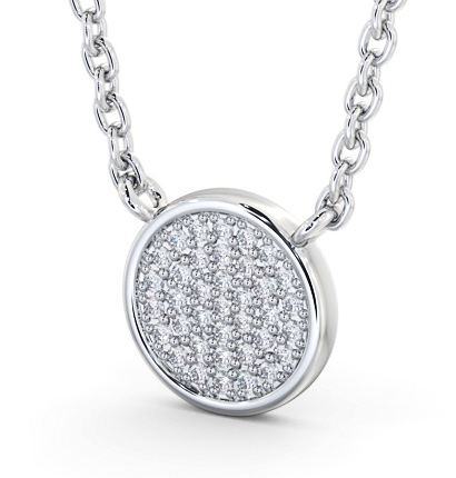  Circle Style Diamond Pendant 9K White Gold - Kinlet PNT185_WG_THUMB1 