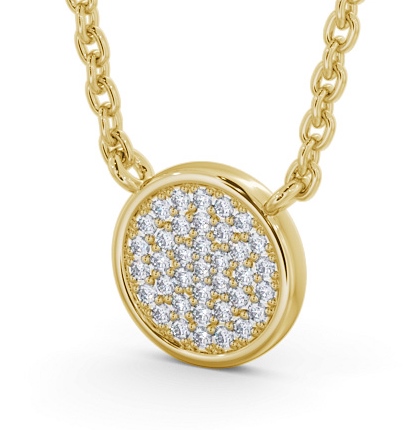 Circle Style Diamond Cluster Pendant 9K Yellow Gold PNT185_YG_THUMB1