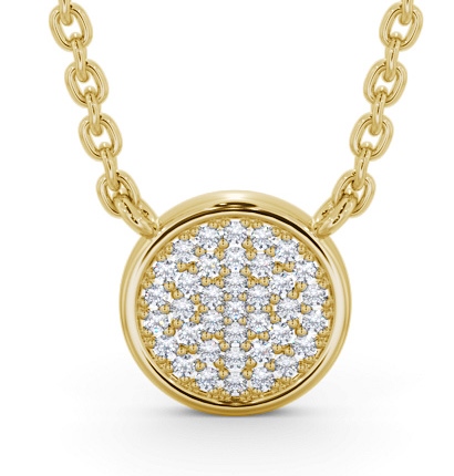  Circle Style Diamond Pendant 18K Yellow Gold - Kinlet PNT185_YG_THUMB2 