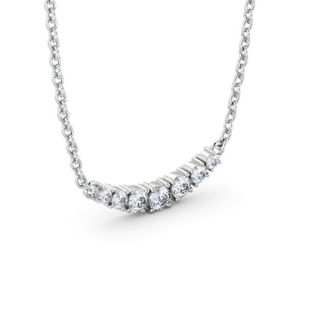 Bar Style Diamond Pendant 9K White Gold - Estrada PNT186_WG_FLAT