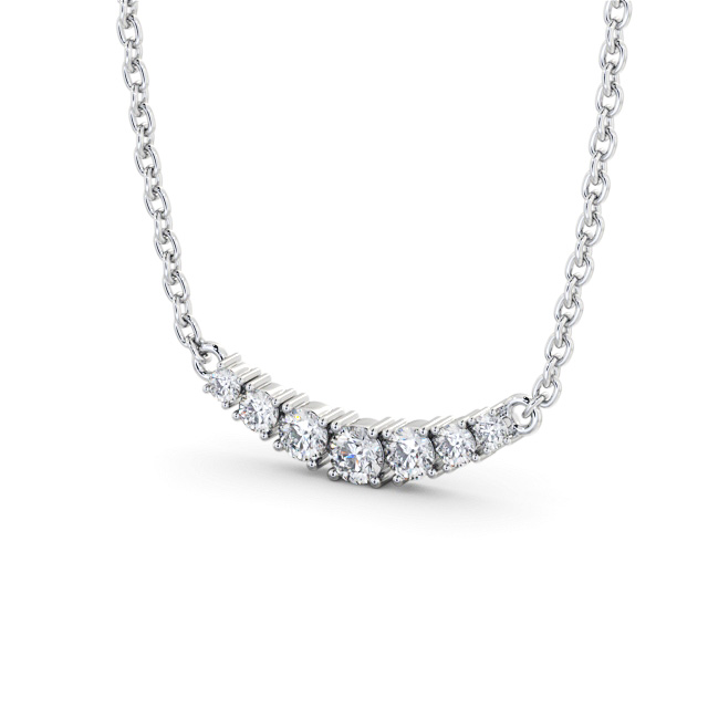 Bar Style Diamond Pendant 9K White Gold - Estrada PNT186_WG_SIDE