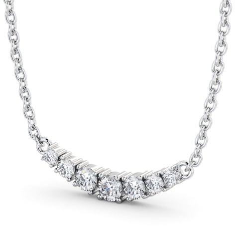 Bar Style Diamond Pendant 18K White Gold - Estrada PNT186_WG_THUMB1