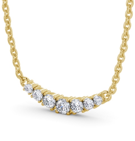 Bar Style Diamond Pendant 18K Yellow Gold - Estrada PNT186_YG_THUMB1