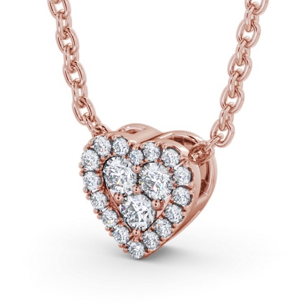 Heart Design Round Diamond Cluster Pendant 18K Rose Gold PNT187_RG_THUMB1 