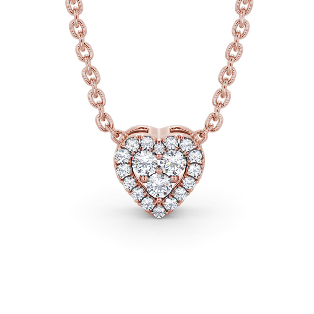 Heart Design Diamond Pendant 18K Rose Gold - Rivera PNT187_RG_UP