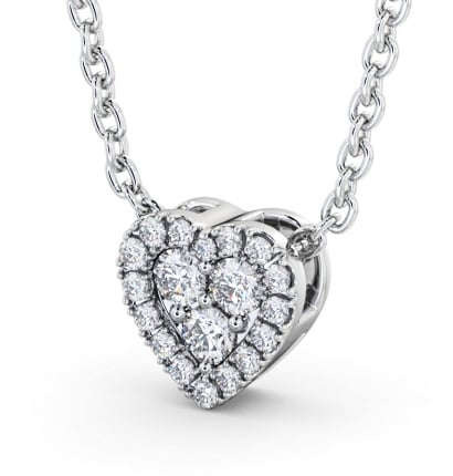 Heart Design Round Diamond Cluster Pendant 9K White Gold PNT187_WG_THUMB1 