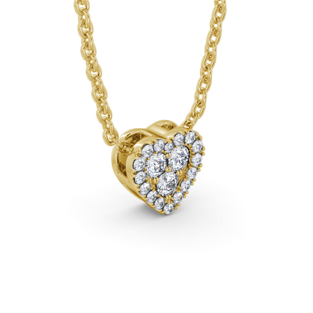 Heart Design Diamond Pendant 9K Yellow Gold - Rivera PNT187_YG_FLAT