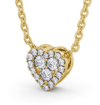 Heart Design Round Diamond Cluster Pendant 18K Yellow Gold PNT187_YG_THUMB1 