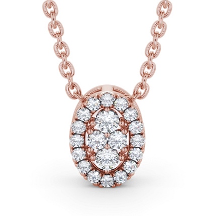  Oval Design Diamond Pendant 18K Rose Gold - Minerve PNT188_RG_THUMB2 