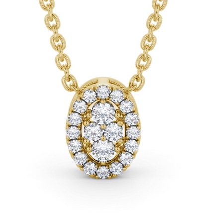  Oval Design Diamond Pendant 18K Yellow Gold - Minerve PNT188_YG_THUMB2 