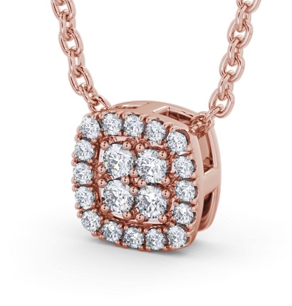 Cushion Design Round Diamond Cluster Pendant 9K Rose Gold PNT189_RG_THUMB1