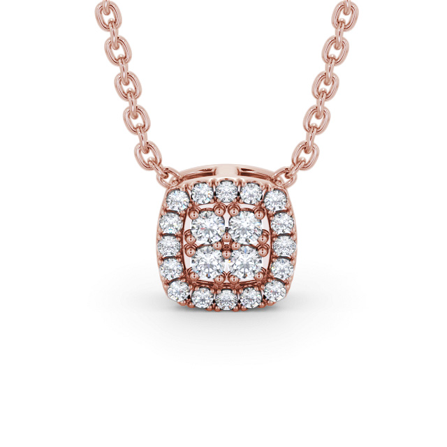 Cushion Design Diamond Pendant 18K Rose Gold - Milana PNT189_RG_UP