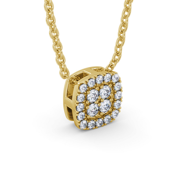 Cushion Design Diamond Pendant 18K Yellow Gold - Milana PNT189_YG_FLAT