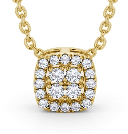  Cushion Design Diamond Pendant 9K Yellow Gold - Milana PNT189_YG_THUMB2 