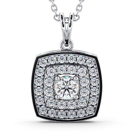 Bolham Cluster Pendant Round Diamond Double Halo PNT18_WG_THUMB2 