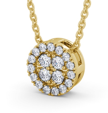 Cluster Design Diamond Pendant 18K Yellow Gold - Yarell PNT190_YG_THUMB1