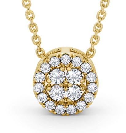  Cluster Design Diamond Pendant 18K Yellow Gold - Yarell PNT190_YG_THUMB2 