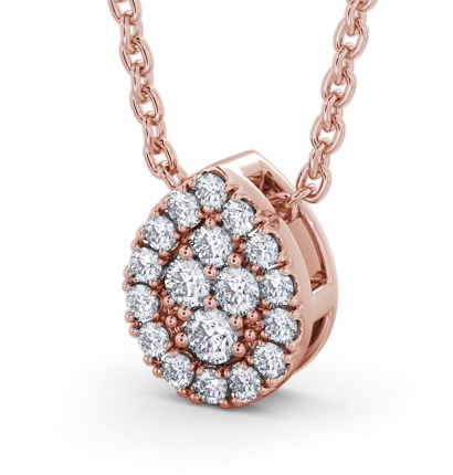 Pear Design Round Diamond Cluster Pendant 9K Rose Gold PNT191_RG_THUMB1 